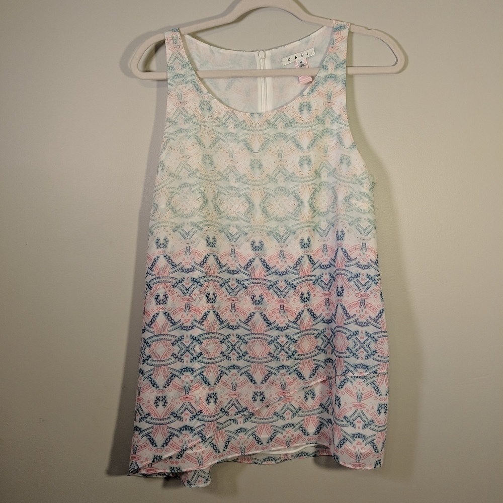 CABi | Sleeveless Mosaic Tunic Blouse Medium